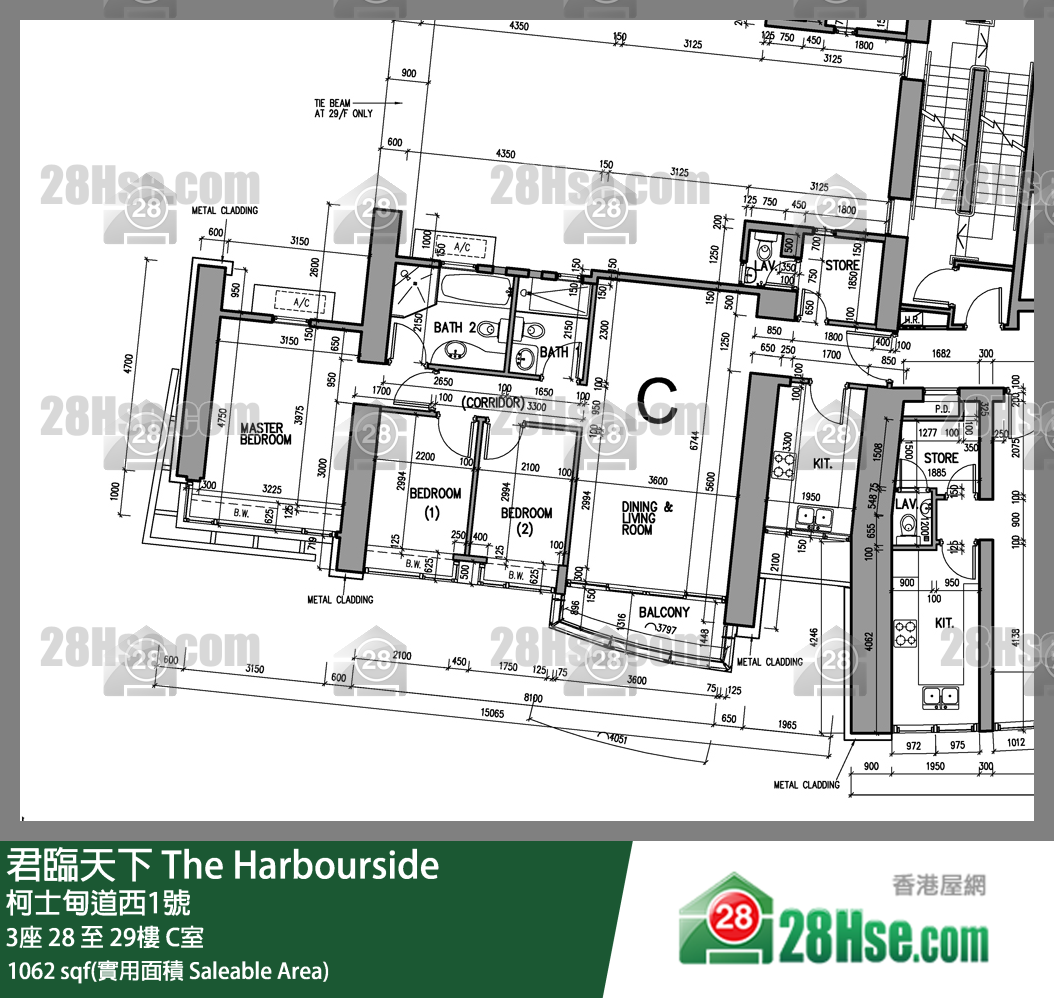 君臨天下 3座28樓 C室 平面圖