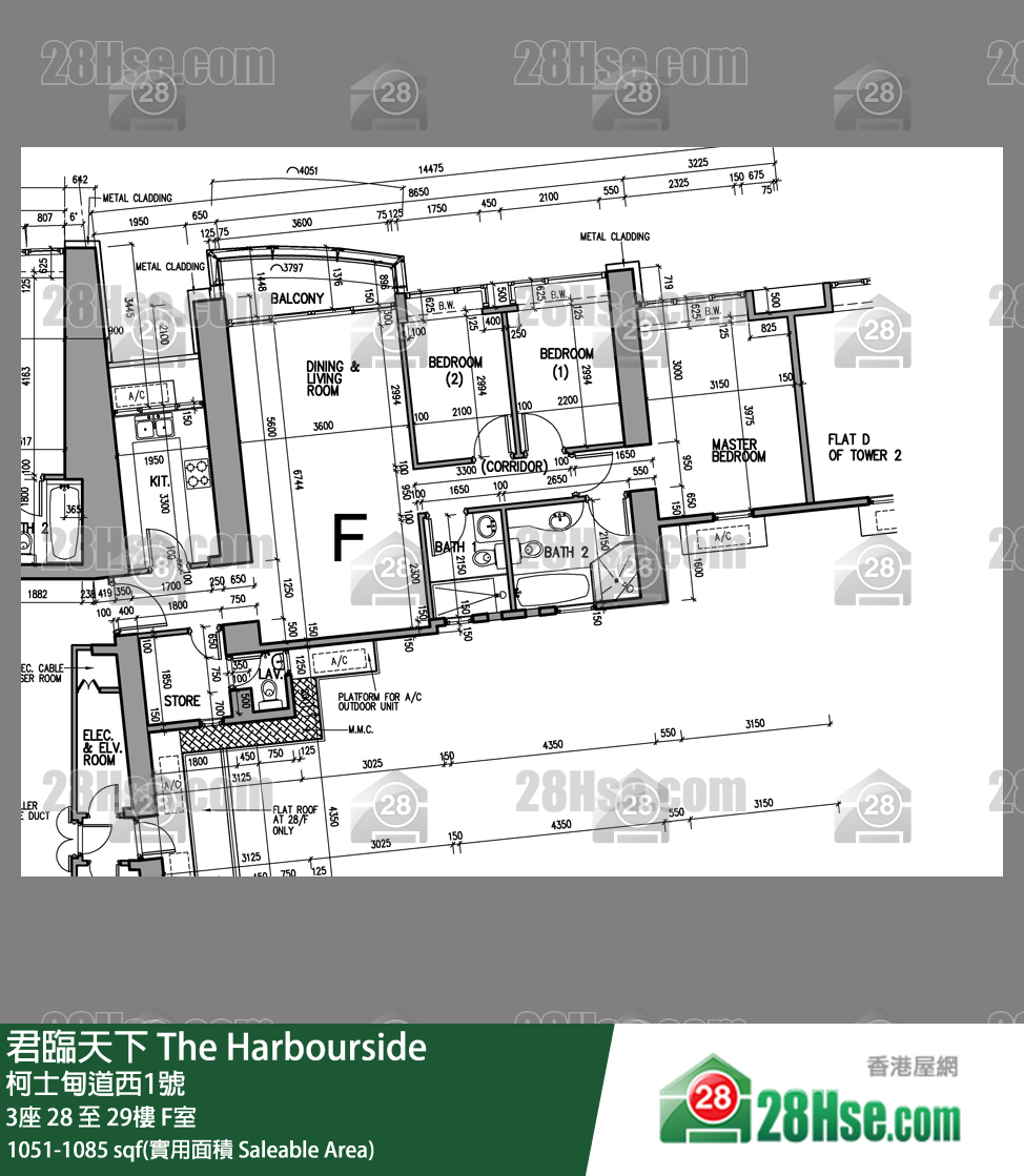 君臨天下 3座29樓 F室 平面圖