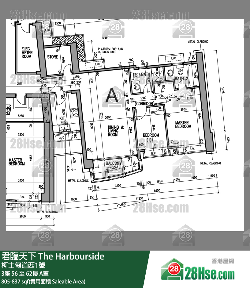 君臨天下 3座59樓 A室 平面圖
