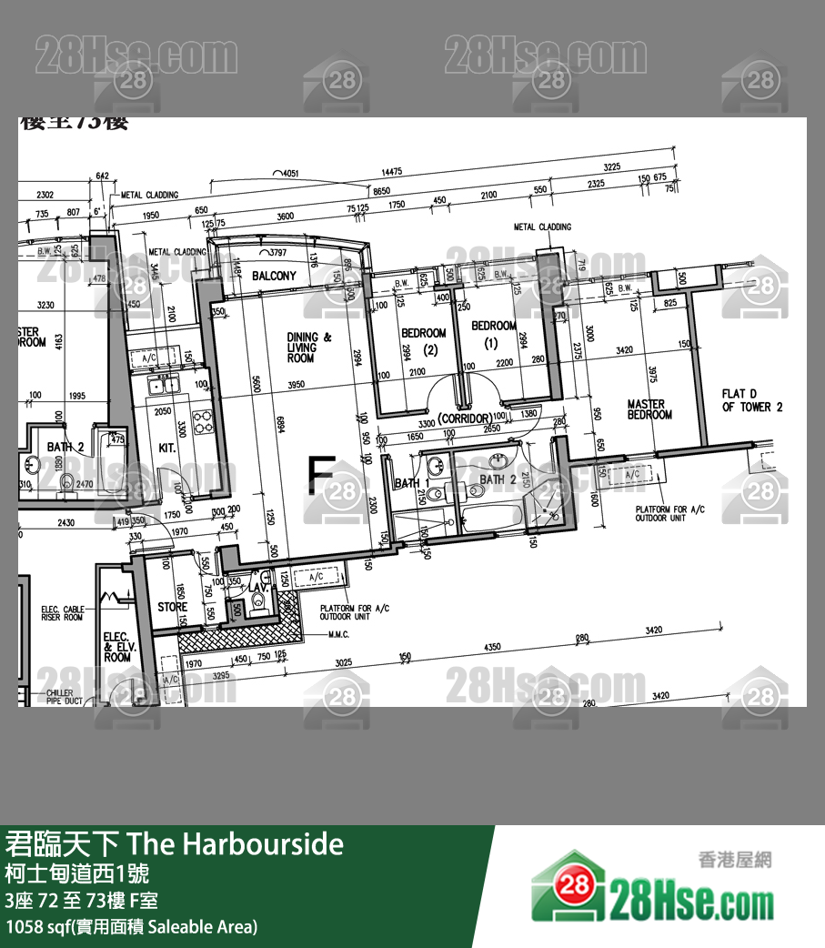 君臨天下 3座 73樓 F室 平面圖