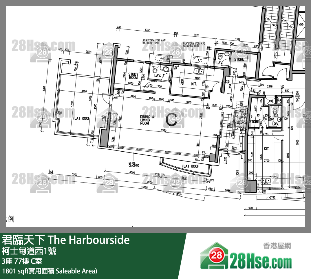 君臨天下 3座77樓 C室 平面圖