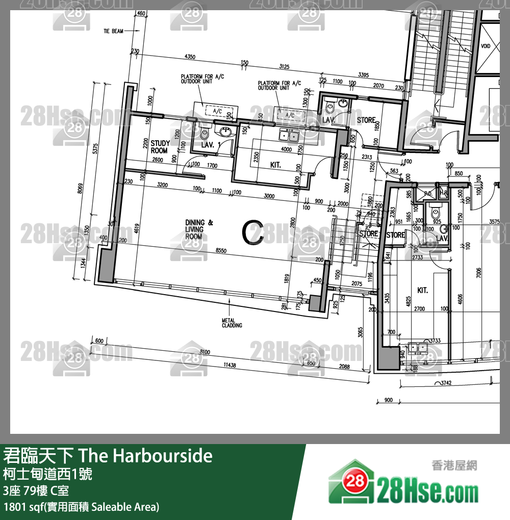 君臨天下 3座79樓 C室 平面圖