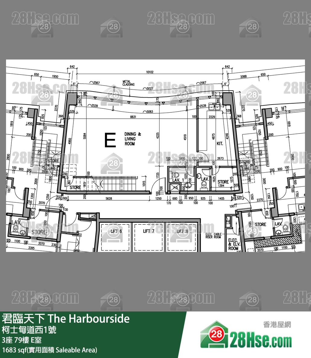 君臨天下 3座79樓 E室 平面圖