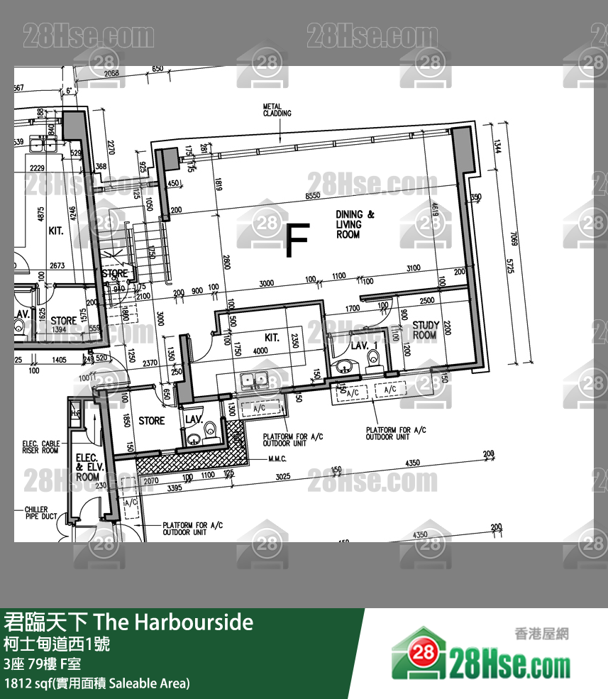 君臨天下 3座79樓 F室 平面圖