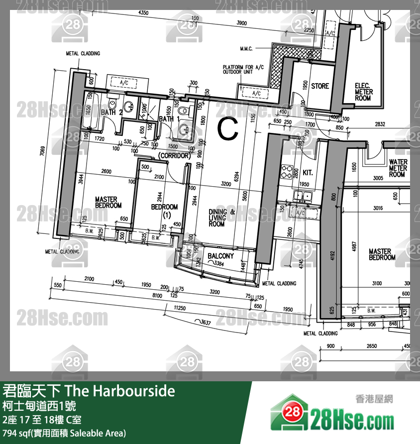 君臨天下 2座17樓 C室 平面圖