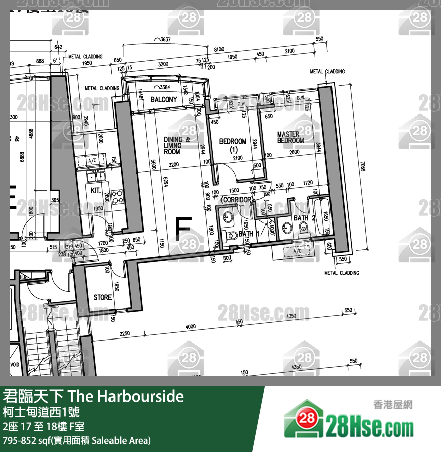 君臨天下 2座18樓 F室 平面圖