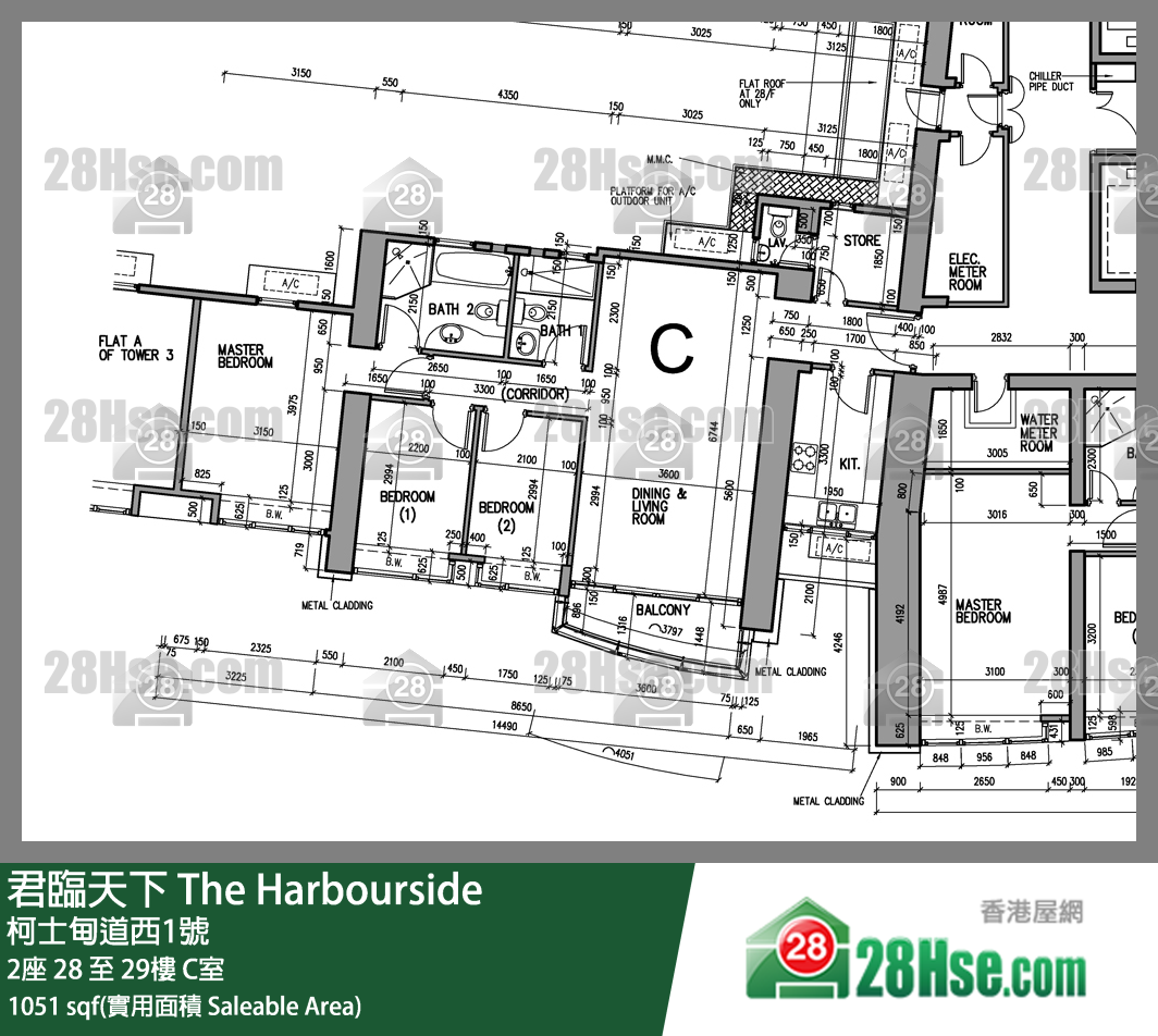 君臨天下 2座29樓 C室 平面圖