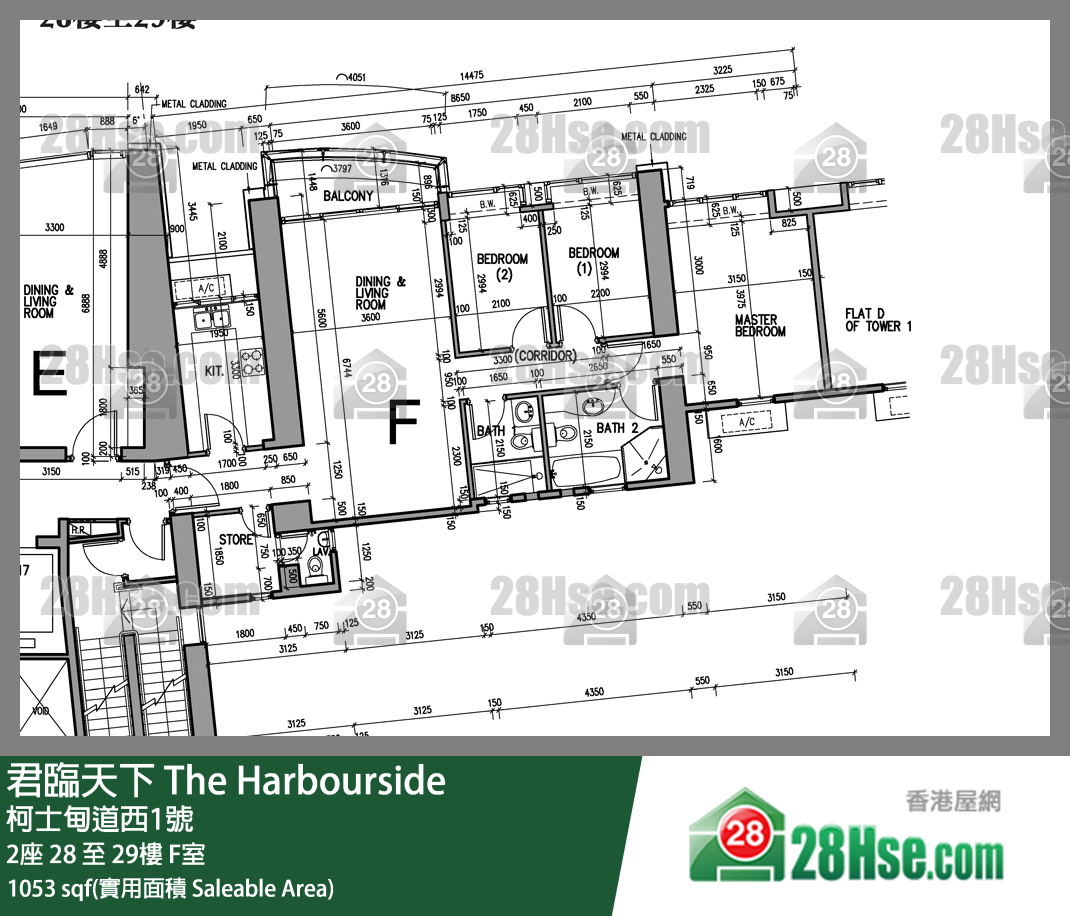 君臨天下 2座28樓 F室 平面圖