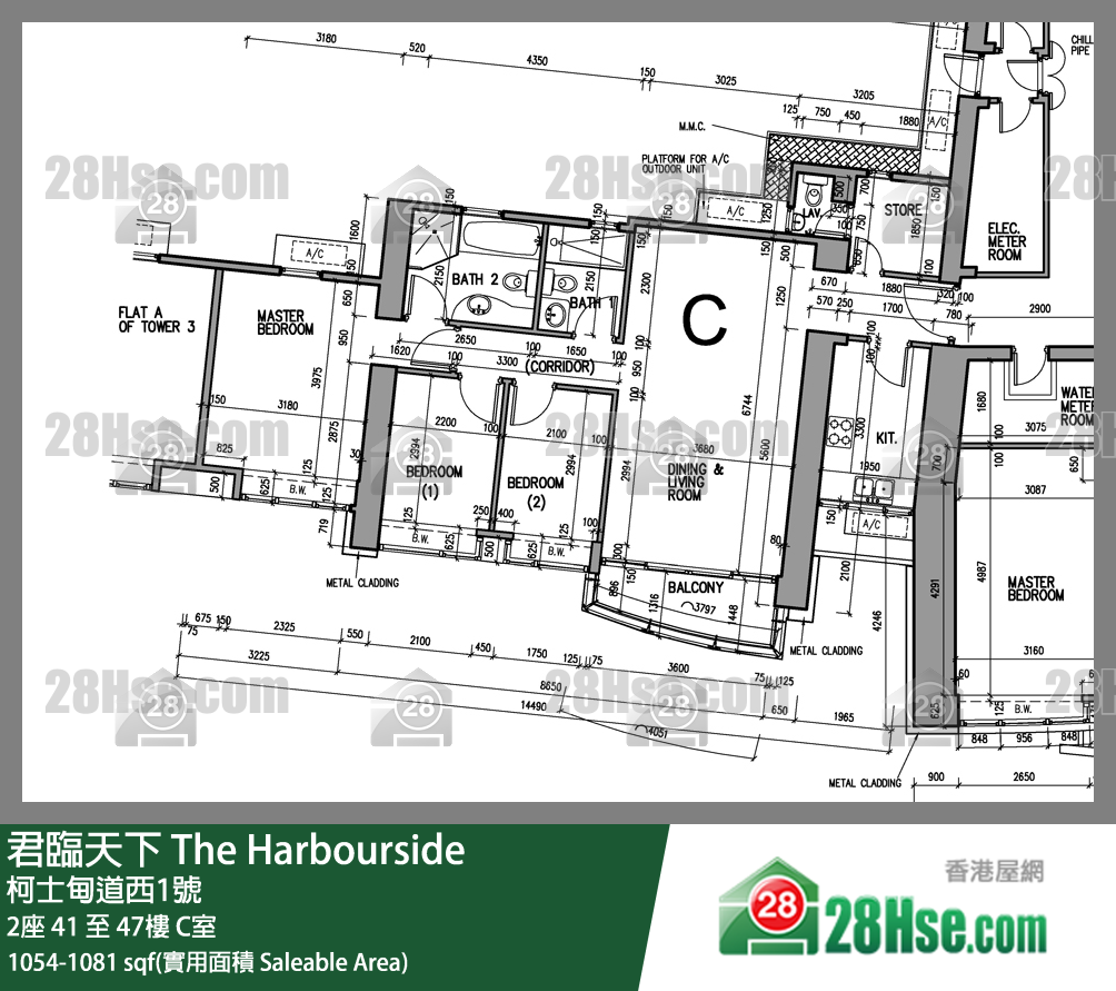 君臨天下 2座 46樓 C室 平面圖