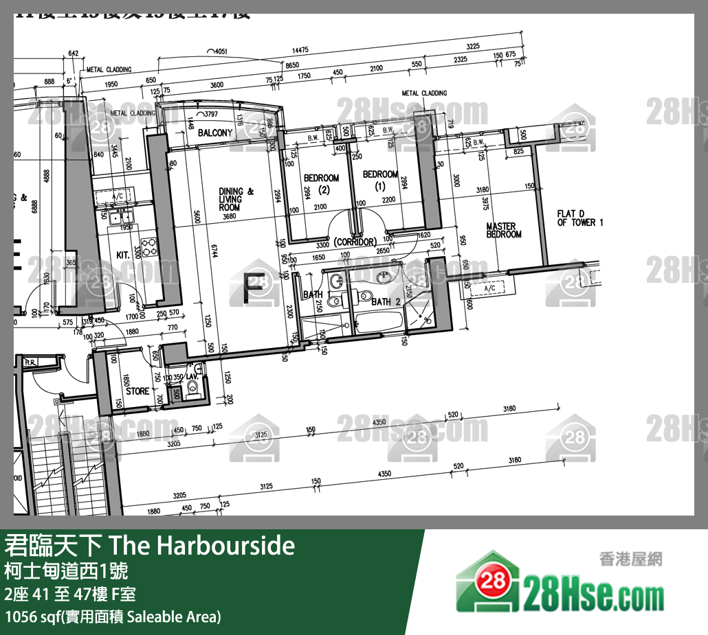 君臨天下 2座46樓 F室 平面圖
