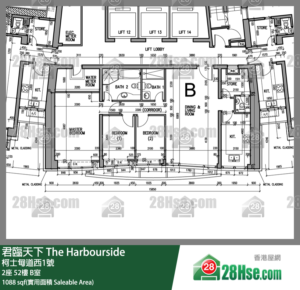 君临天下 2座52楼 B室 平面图