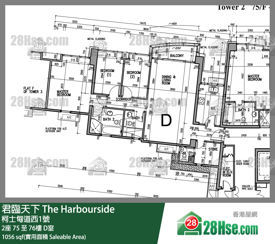 君臨天下 2座 76樓 D室 平面圖