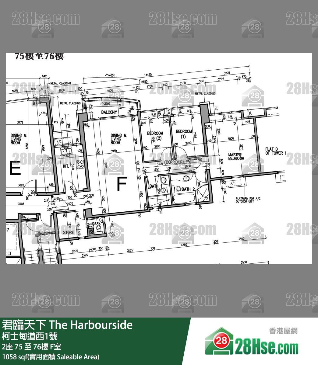 君臨天下 2座76樓 F室 平面圖