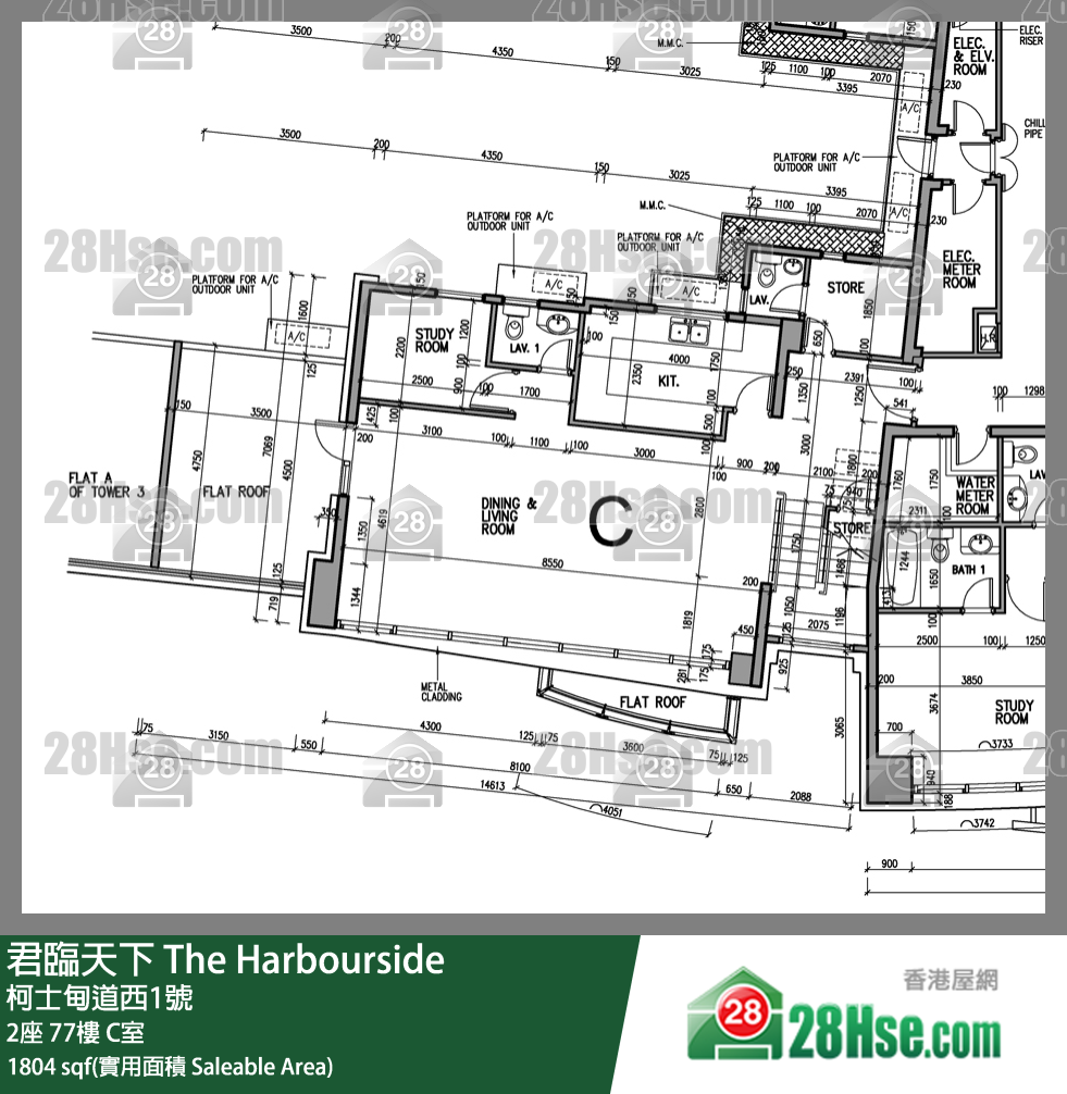 君臨天下 2座77樓 C室 平面圖