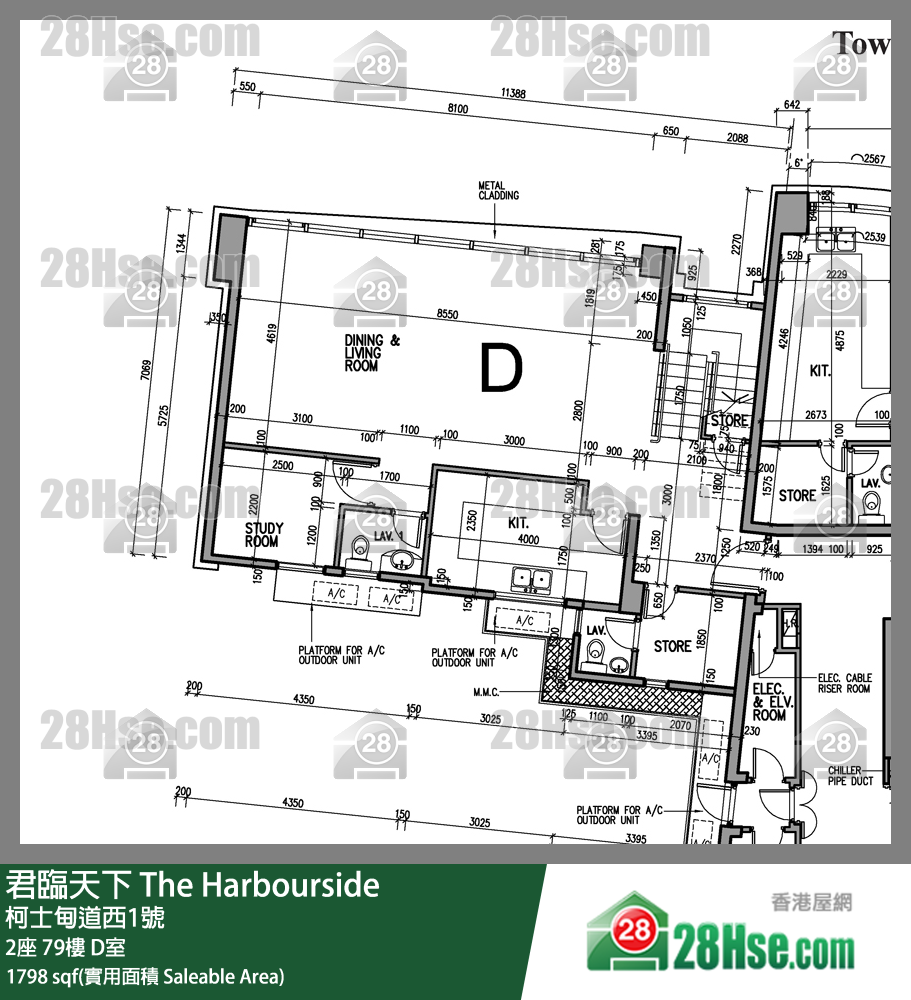 君臨天下 2座79樓 D室 平面圖