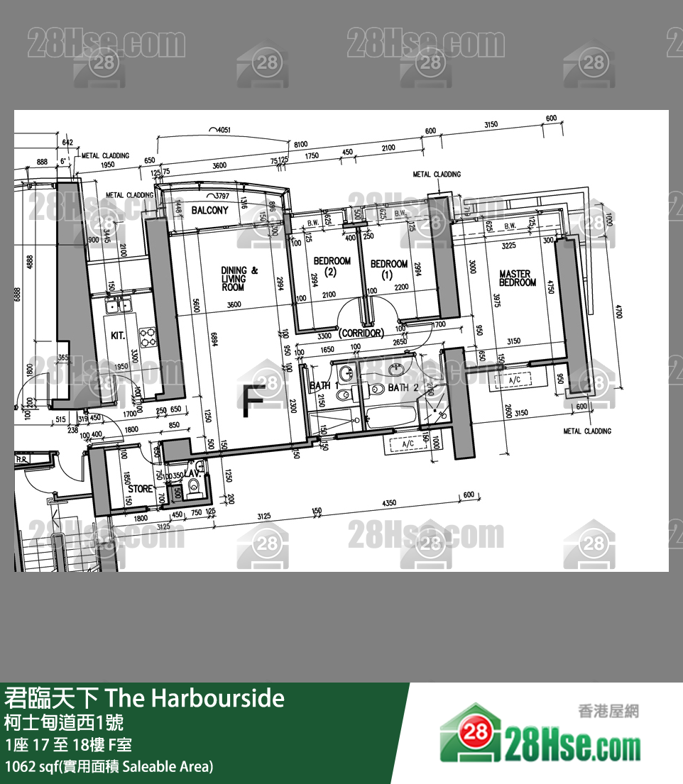君臨天下 1座18樓 F室 平面圖