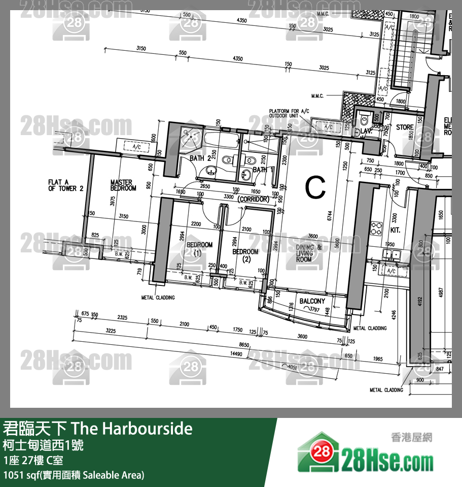 君臨天下 1座27樓 C室 平面圖
