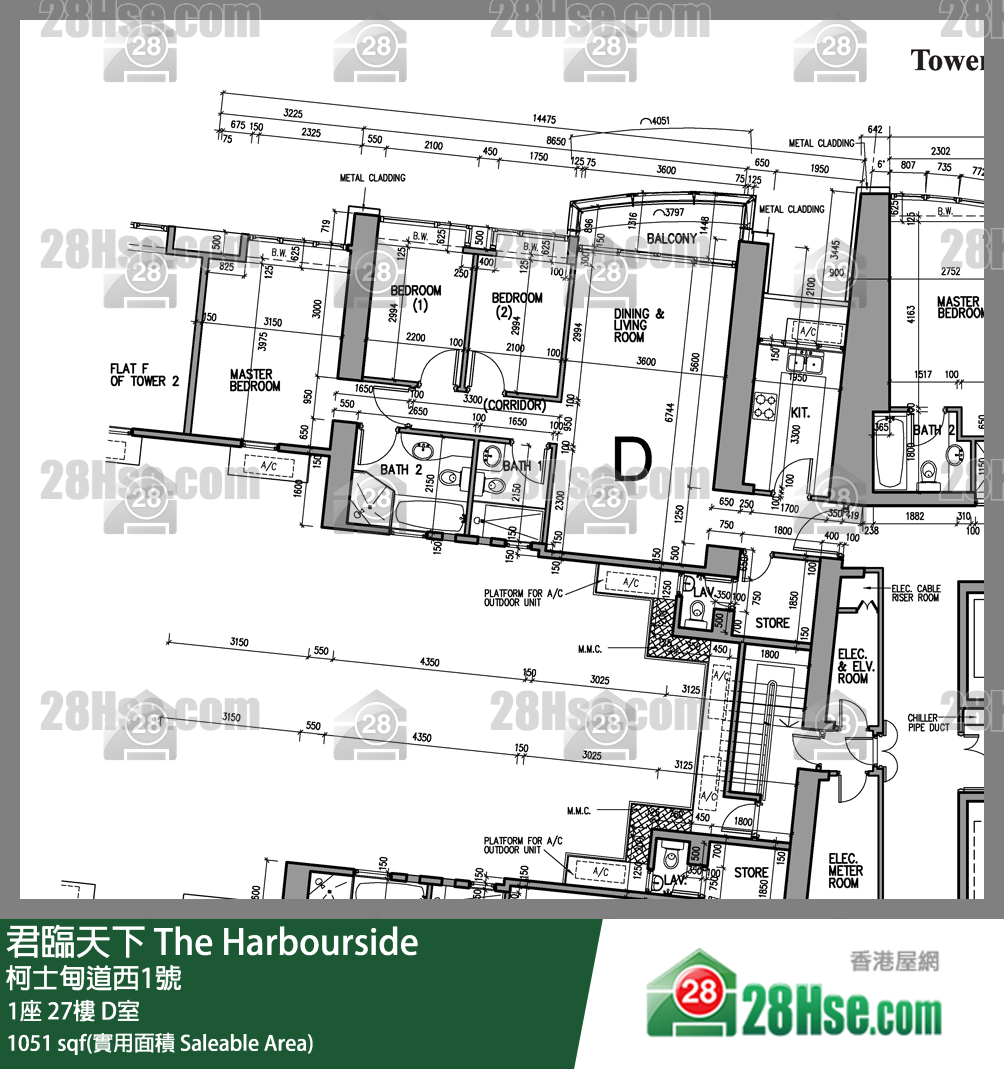 君臨天下 1座27樓 D室 平面圖