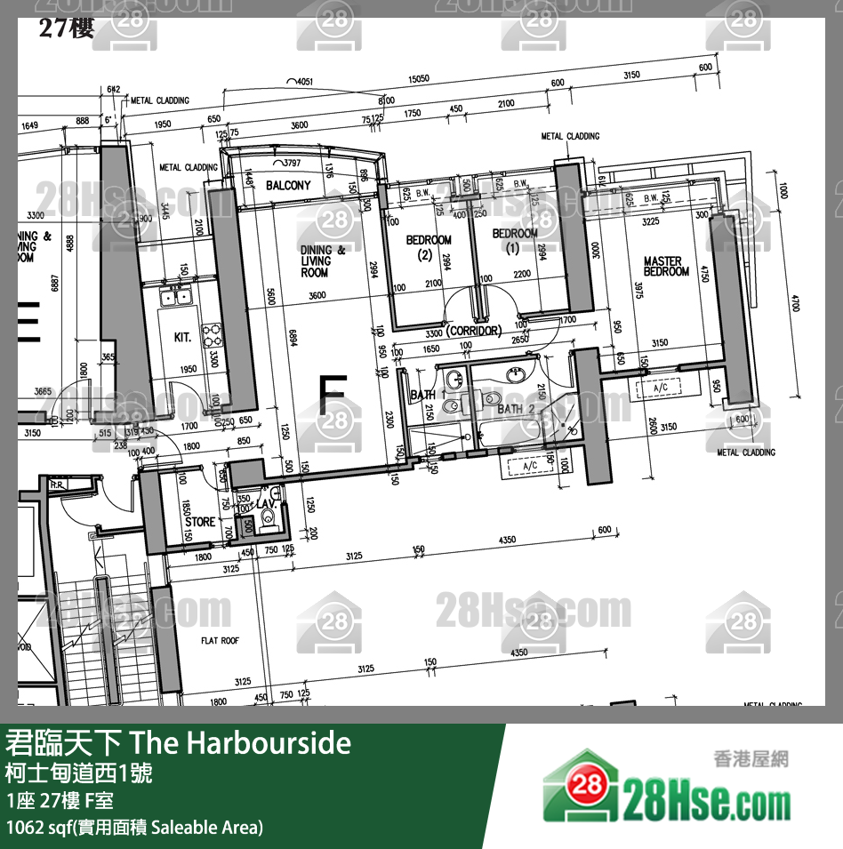 君臨天下 1座27樓 F室 平面圖