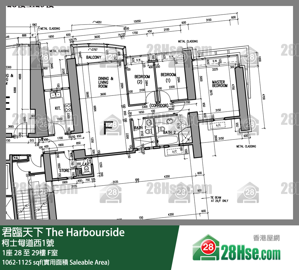 君臨天下 1座29樓 F室 平面圖
