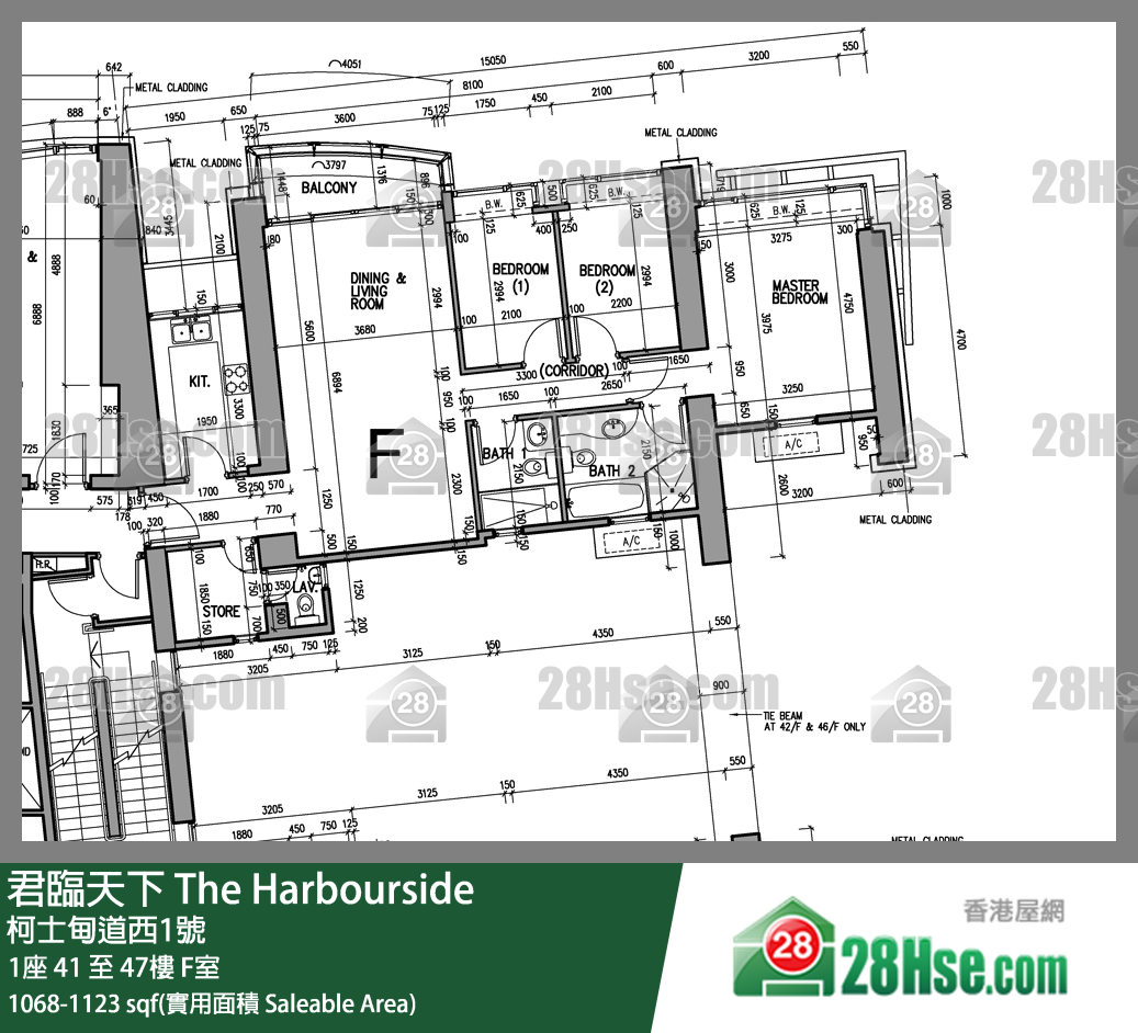 君臨天下 1座 47樓 F室 平面圖