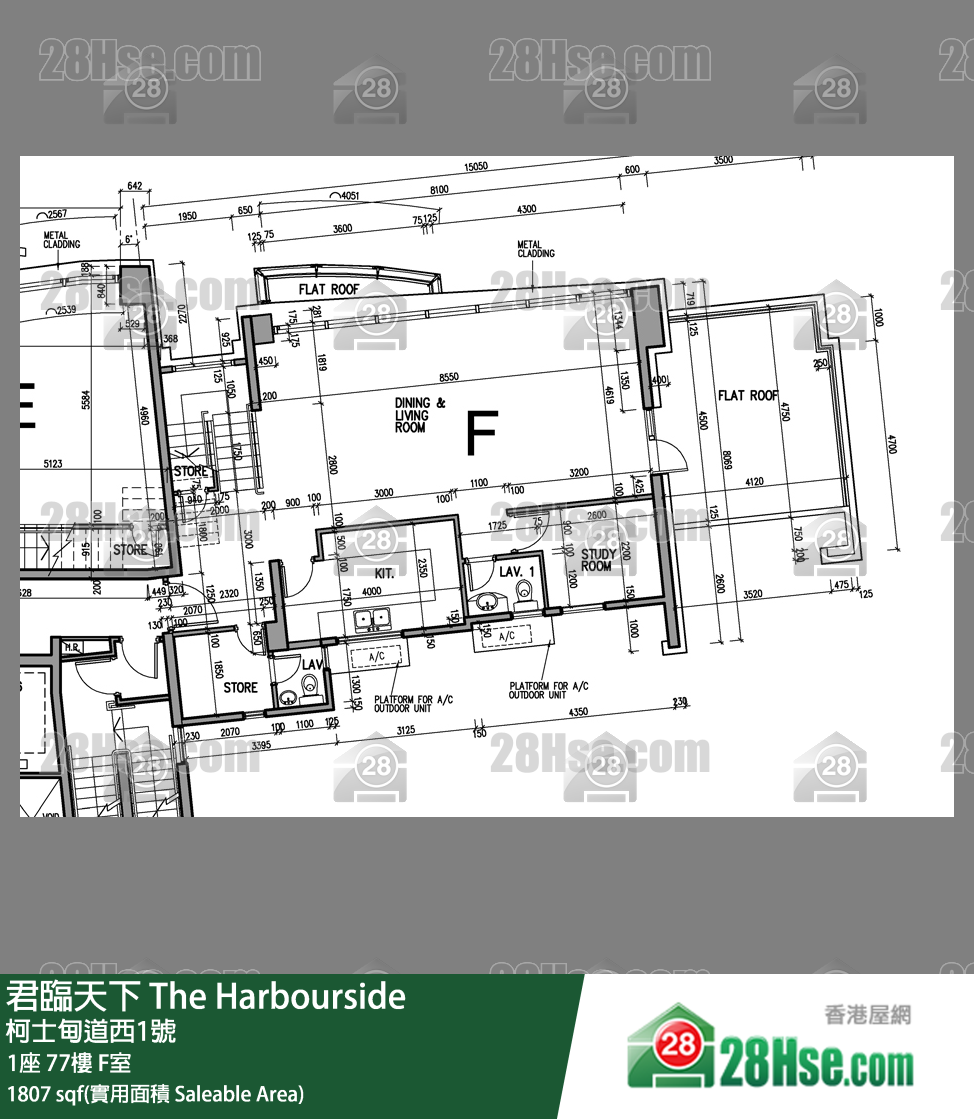 君臨天下 1座77樓 F室 平面圖