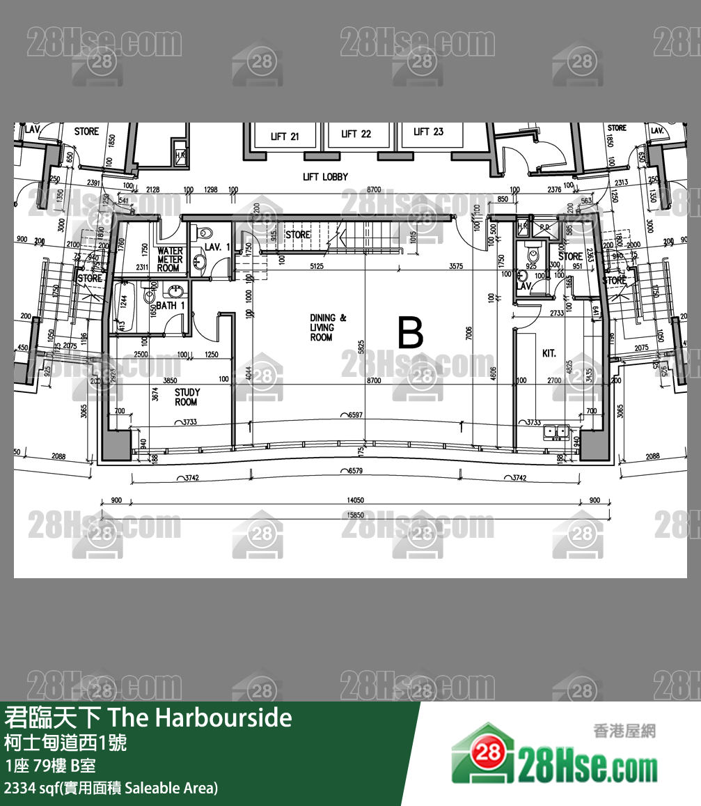 君臨天下 1座79樓 B室 平面圖