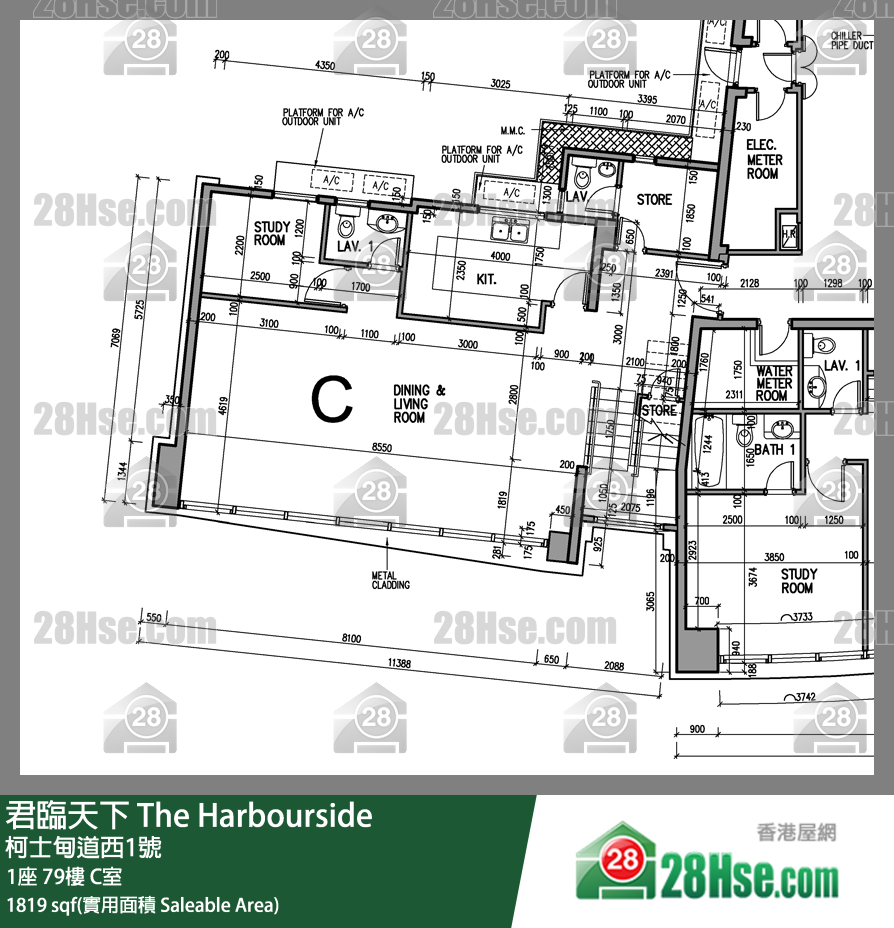 君臨天下 1座 79樓 C室 平面圖