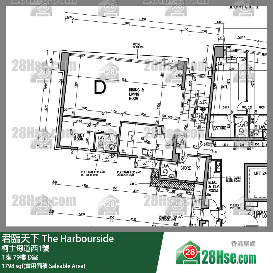 君臨天下 1座79樓 D室 平面圖