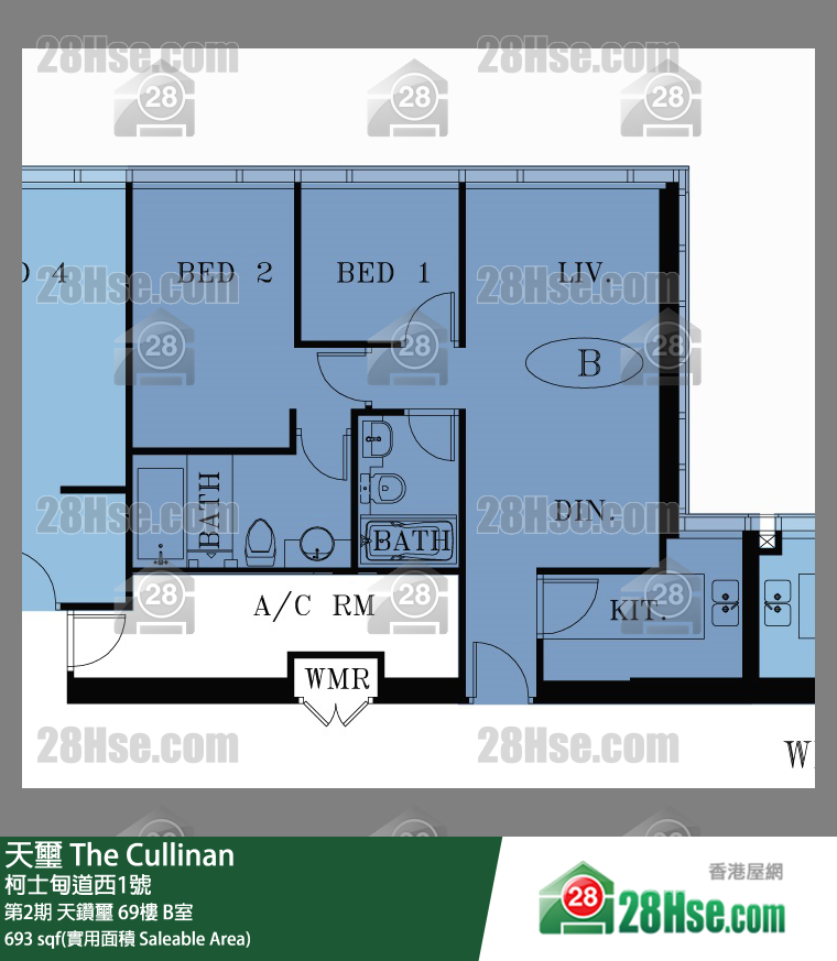 天玺 第2期 天钻玺 69楼 B室 平面图