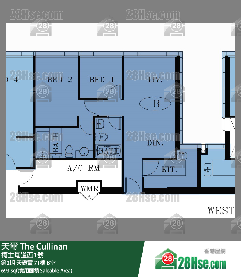 天璽 第2期 天鑽璽 71樓 B室 平面圖