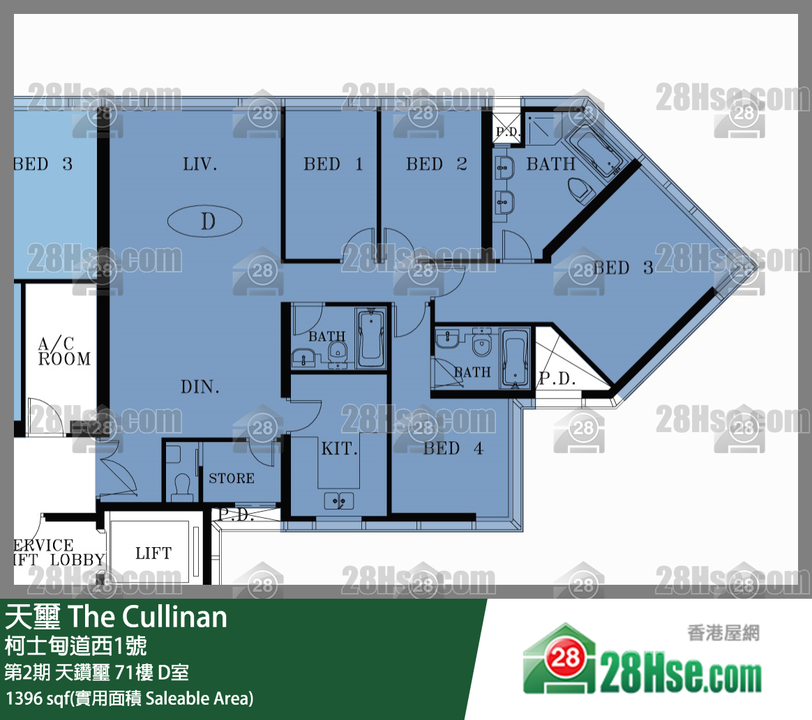 天璽 第2期 天鑽璽 71樓 D室 平面圖