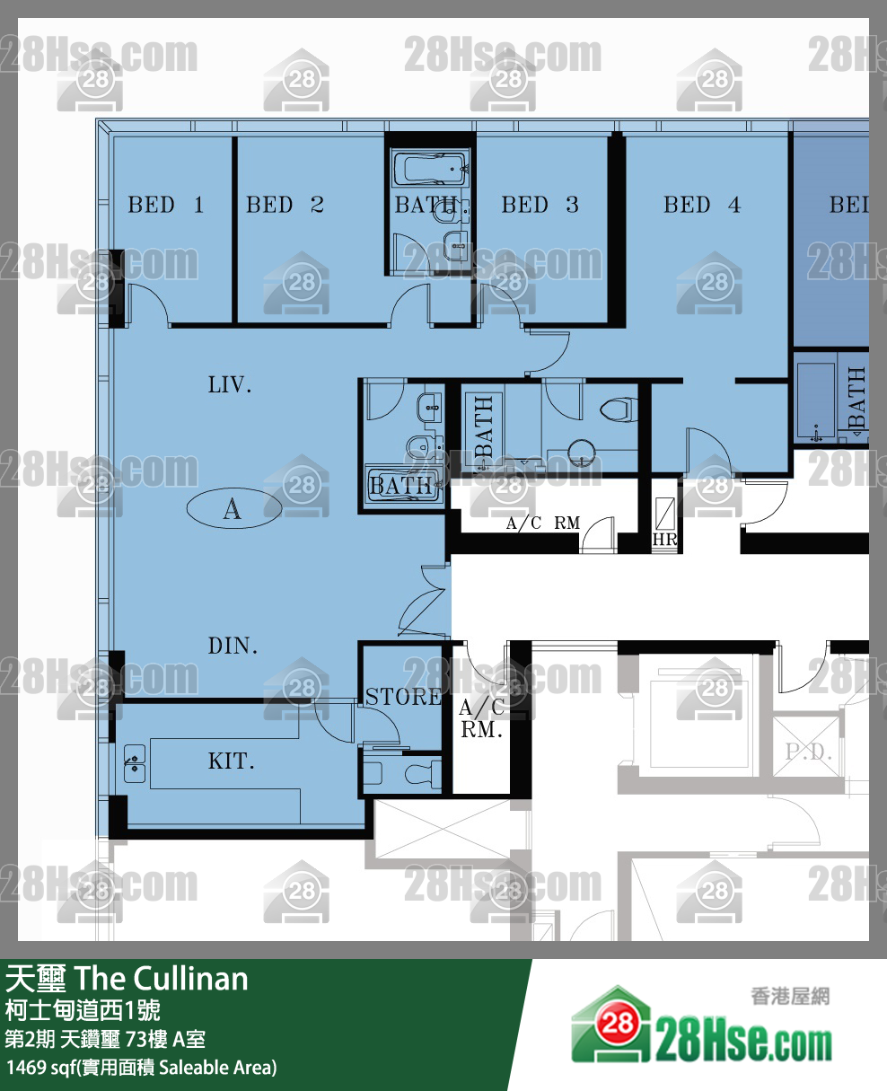 天璽 第2期天鑽璽73樓 A室 平面圖