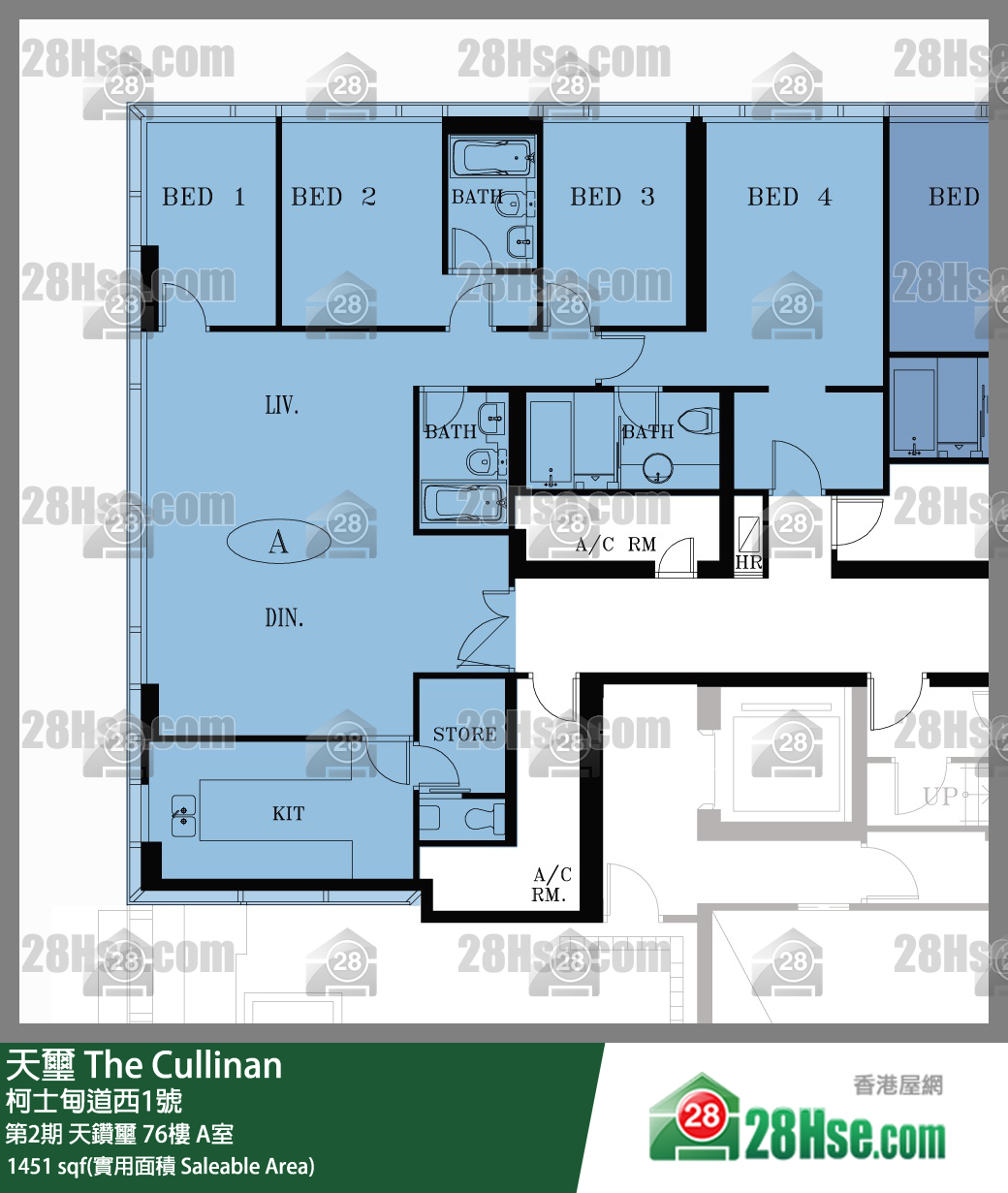 天璽 第2期天鑽璽76樓 A室 平面圖
