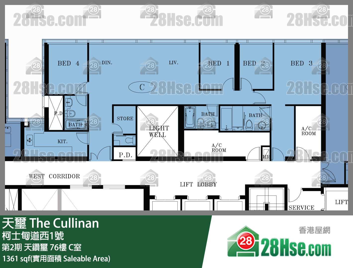 天玺 第2期天钻玺76楼 C室 平面图