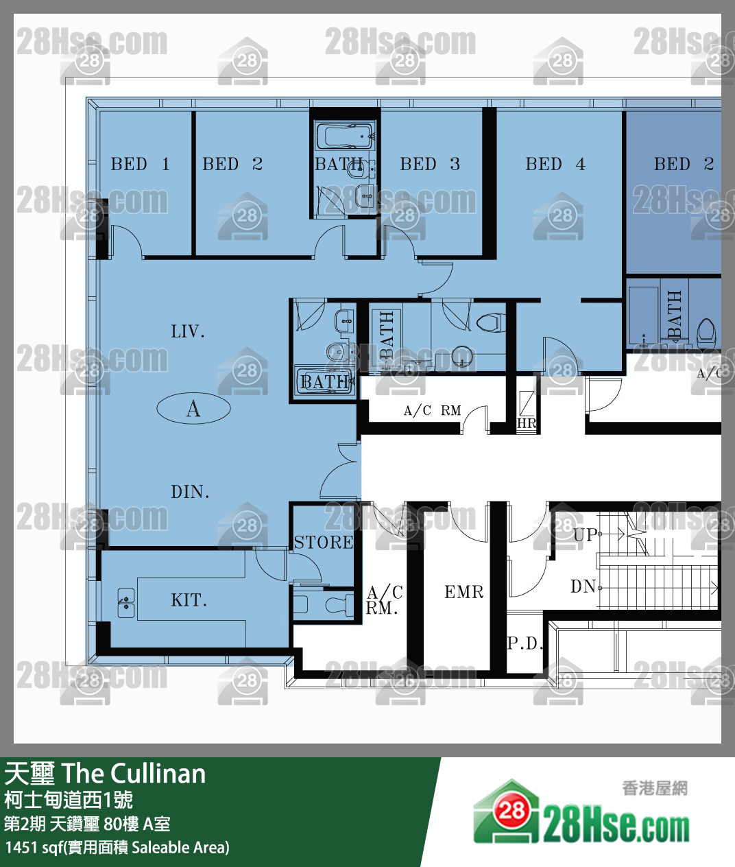 天璽 第2期天鑽璽80樓 A室 平面圖