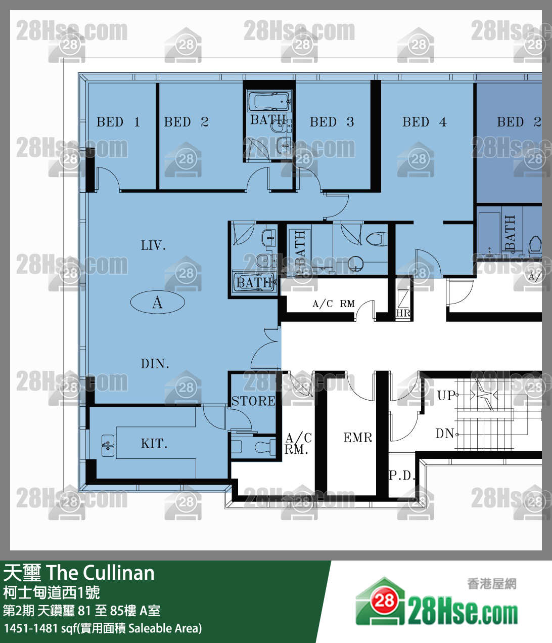 天璽 第2期天鑽璽82樓 A室 平面圖