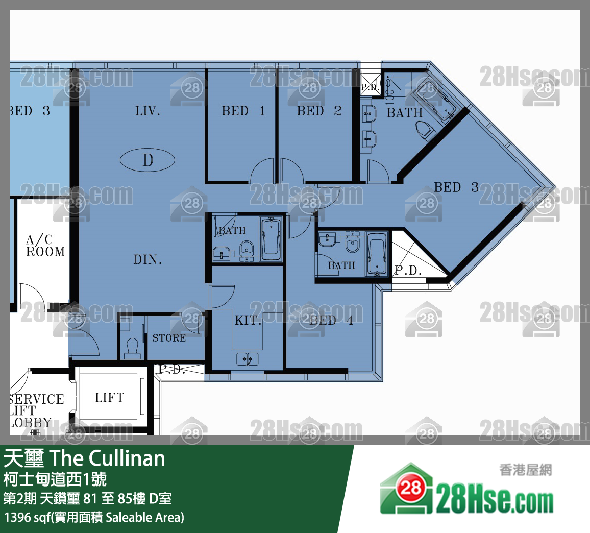天璽 第2期 天鑽璽 85樓 D室 平面圖