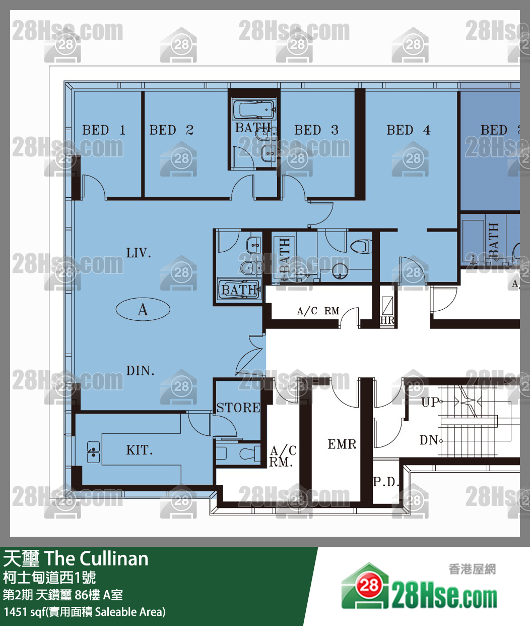 天璽 第2期 天鑽璽 86樓 A室 平面圖