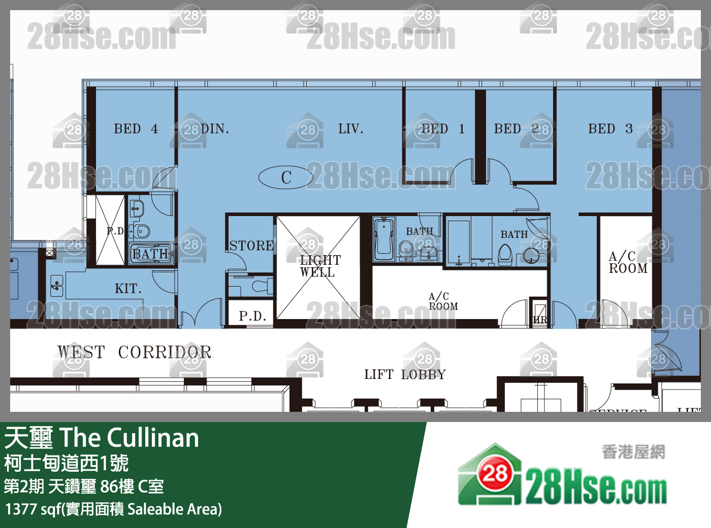 天璽 第2期天鑽璽86樓 C室 平面圖