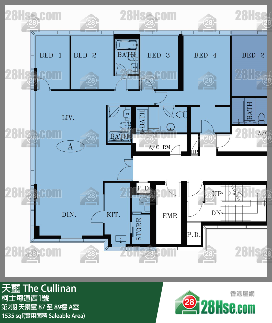 天璽 第2期 天鑽璽 88樓 A室 平面圖