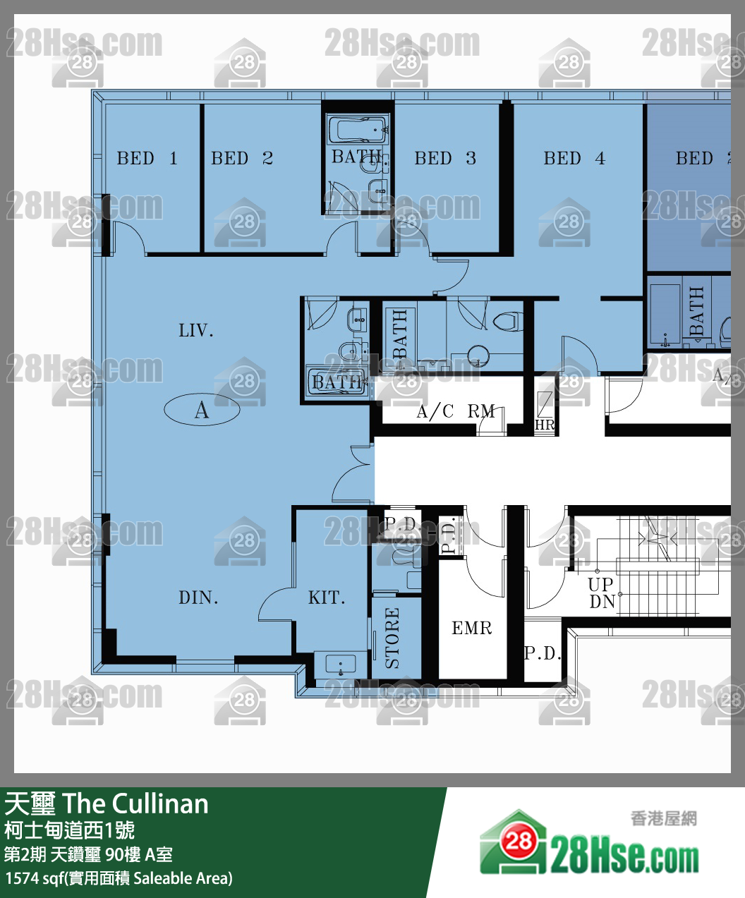 天璽 第2期天鑽璽90樓 A室 平面圖
