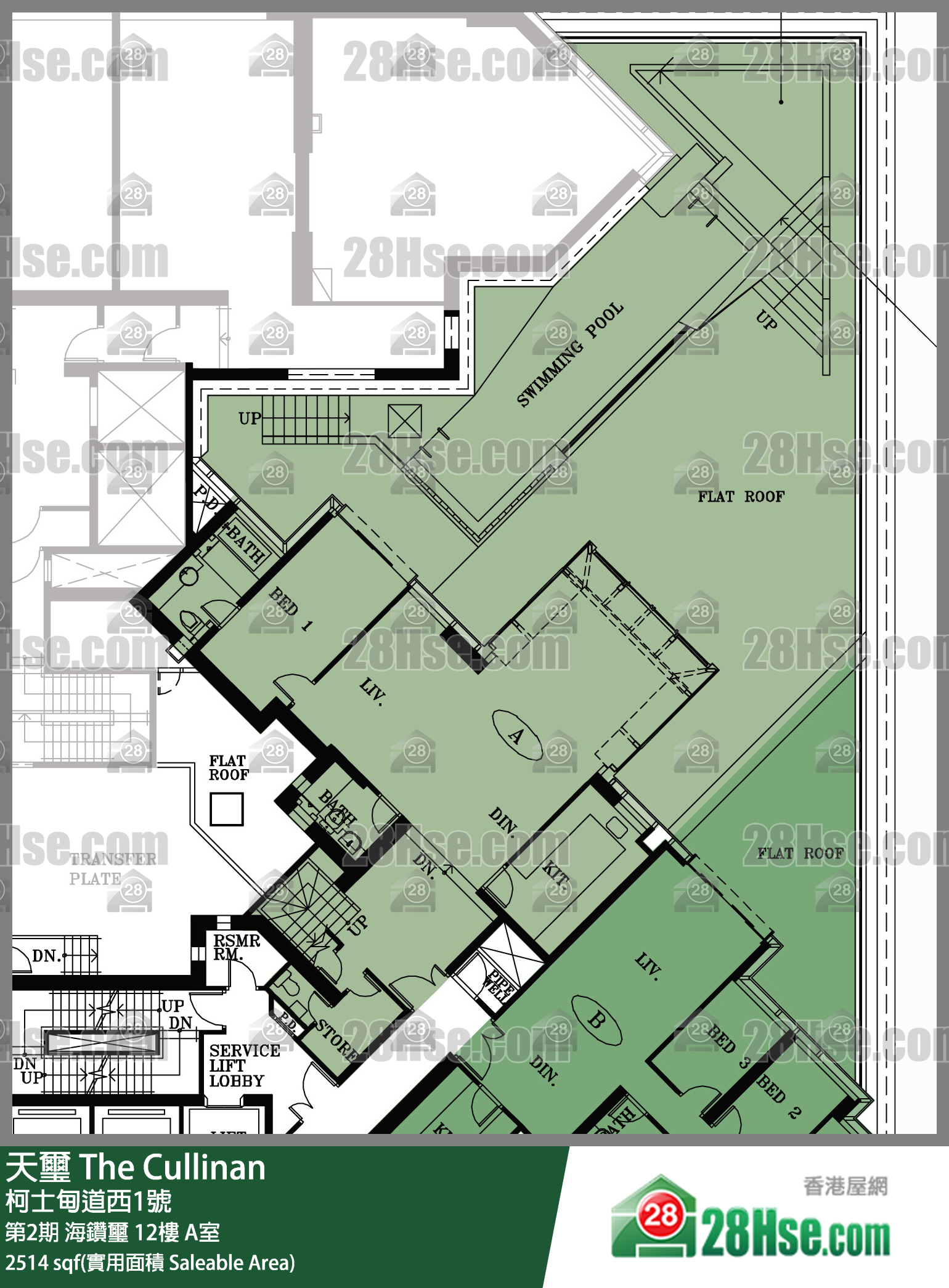 天璽 第2期 海鑽璽 12樓 A室 平面圖