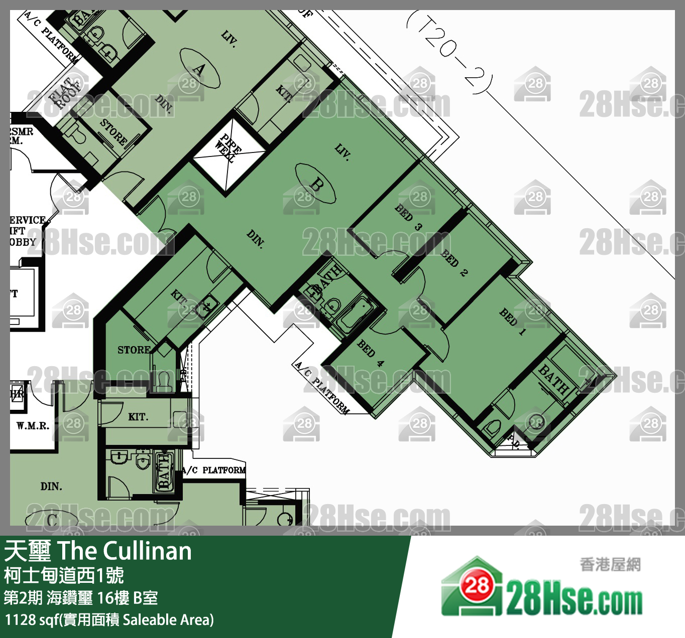 天璽 第2期 海鑽璽 16樓 B室 平面圖