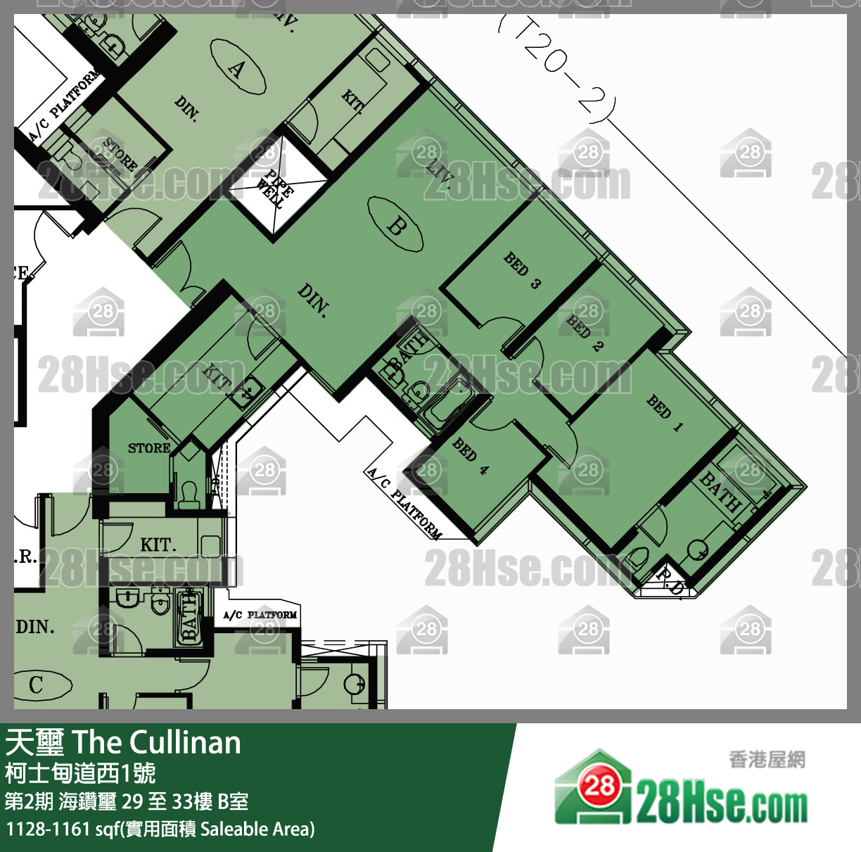 天璽 第2期 海鑽璽 30樓 B室 平面圖