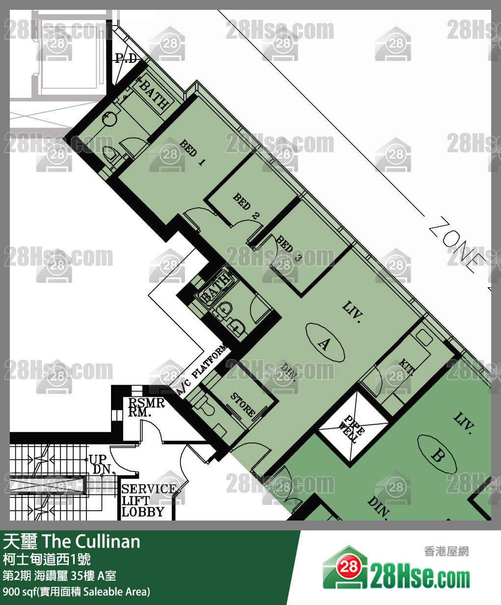 天璽 第2期海鑽璽35樓 A室 平面圖