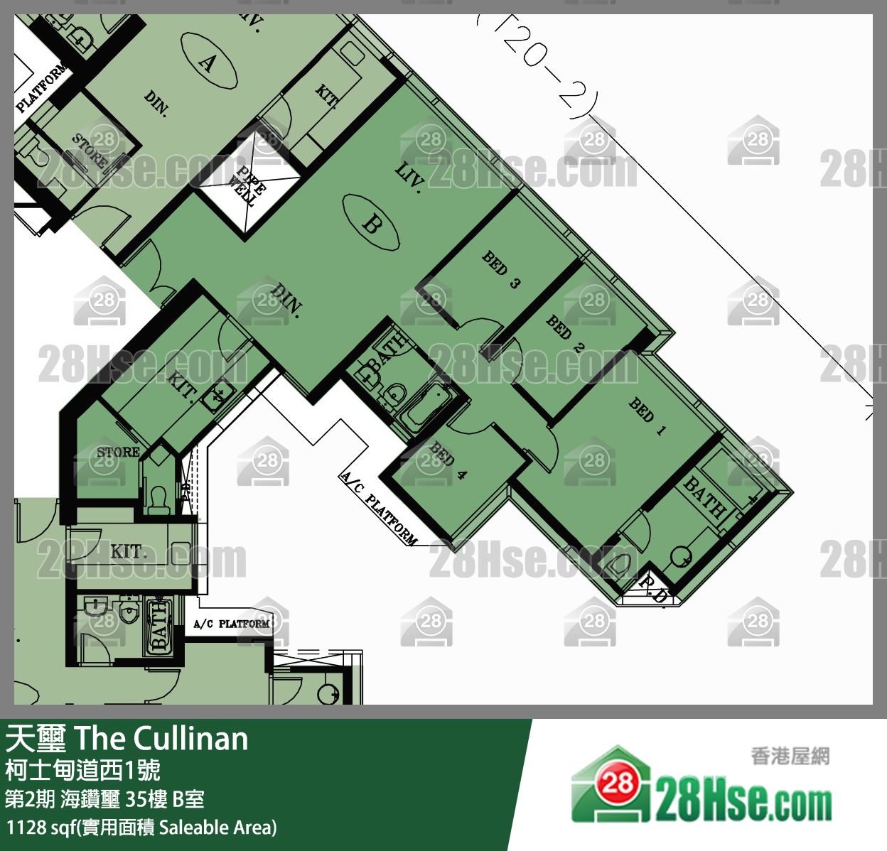 天玺 第2期海钻玺35楼 B室 平面图