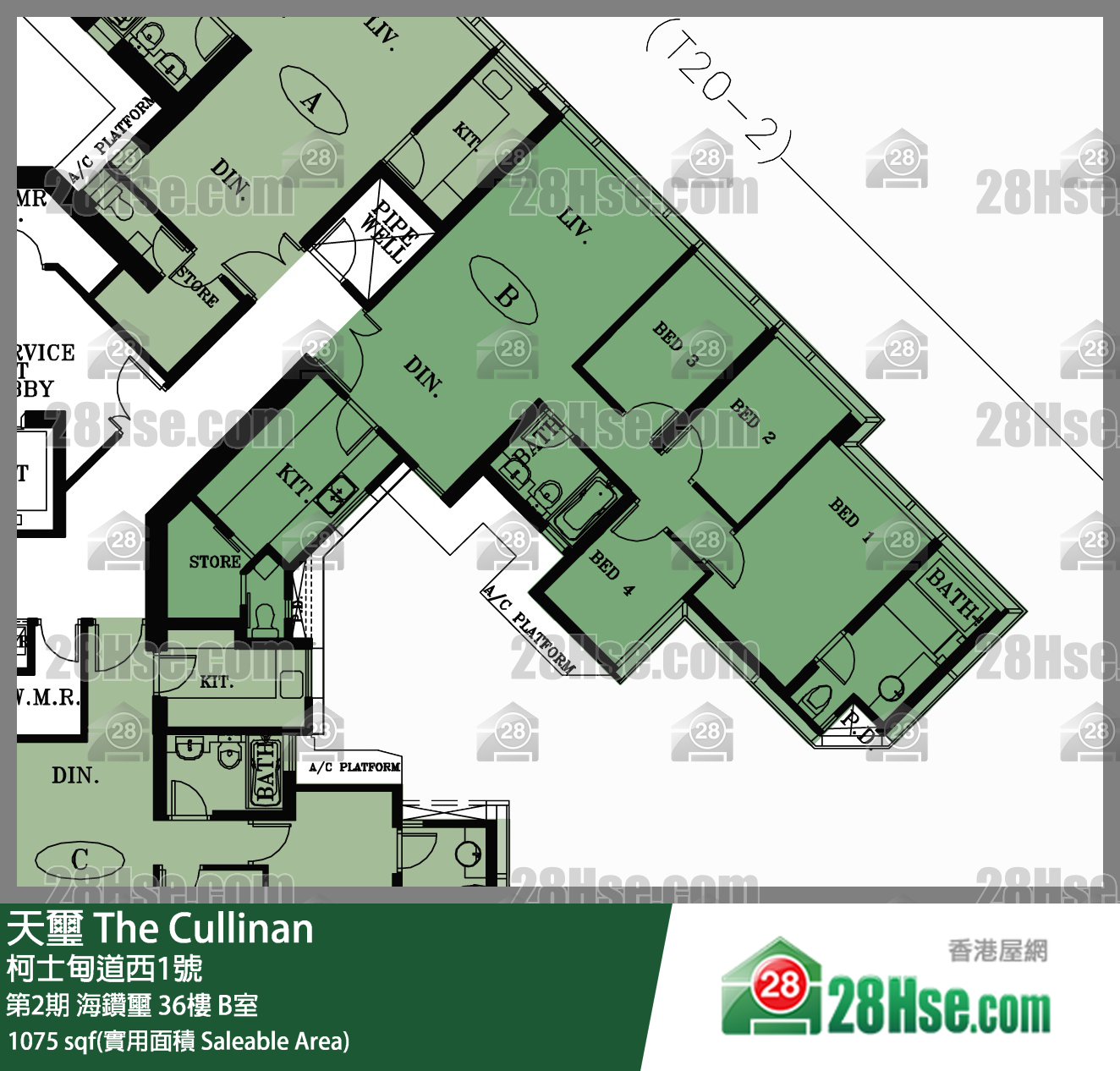 天璽 第2期海鑽璽36樓 B室 平面圖