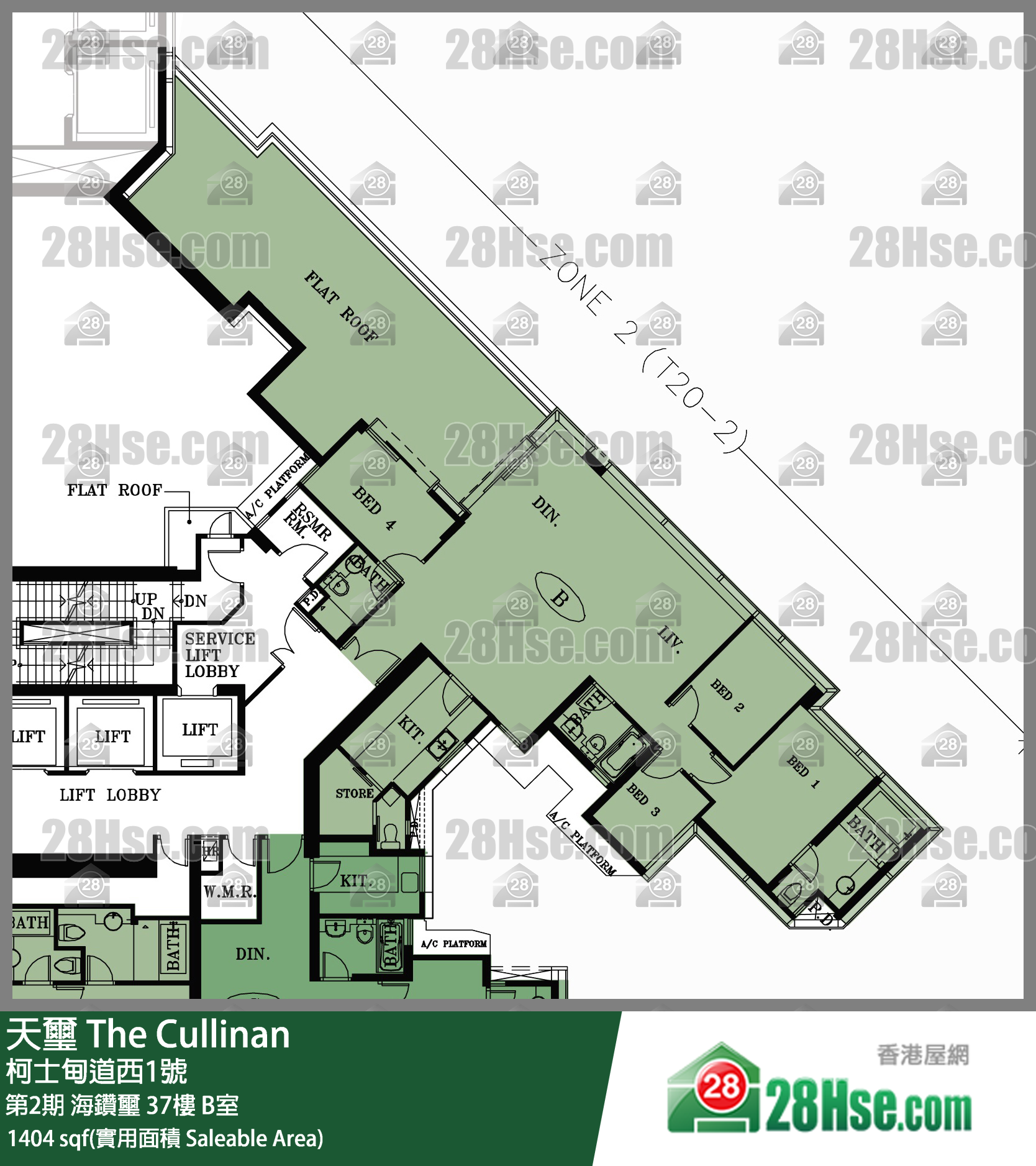 天玺 第2期海钻玺37楼 B室 平面图