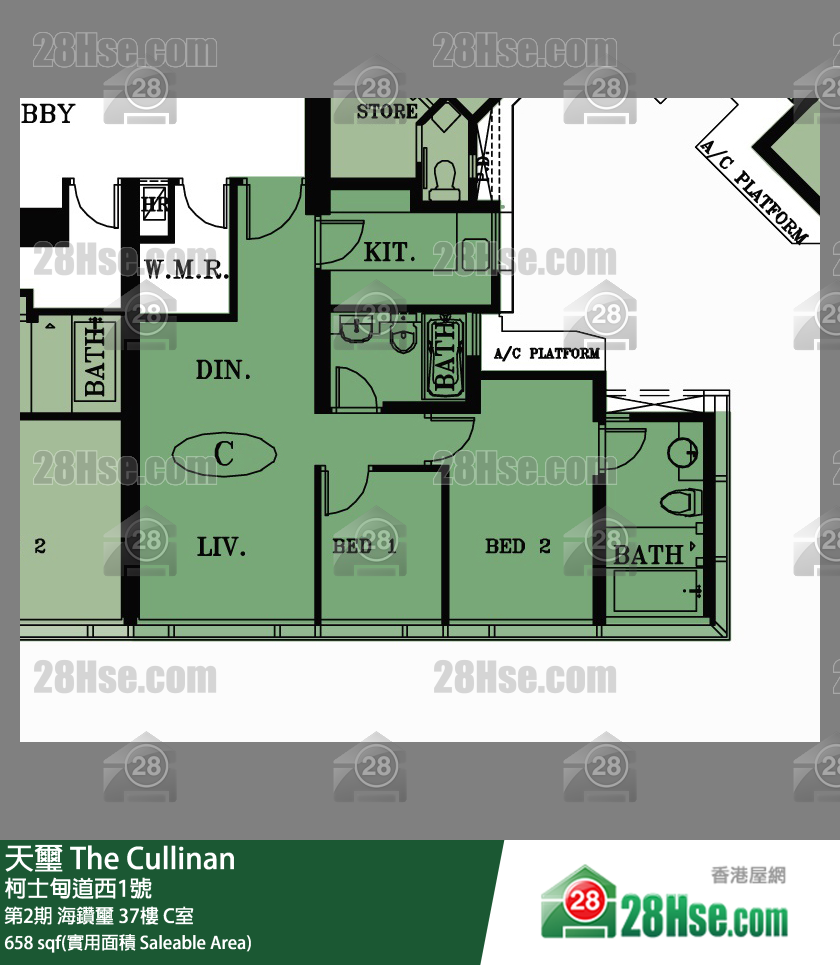 天玺 第2期海钻玺37楼 C室 平面图